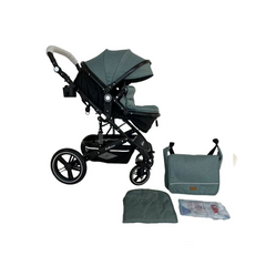 3-in-1 Baby Stroller with Baby Bag | High Landscape, Shock Absorption & Adjustable Seat