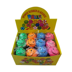 😀 Sponge Rubber Hi-Bounce Smiley Balls – Super Bouncy, Colorful Fun for Kids!