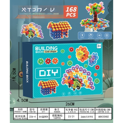 DIY Building Blocks Gear Toy Set (168 Pieces) – Educational Creative Construction Set for Kids (Age 3+)