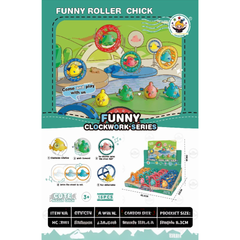Funny Roller Chick Clockwork Toy – Cute Wind-Up Walking Chick with Rolling Wheel for Kids