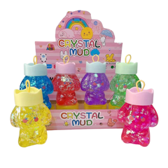 🧸 Crystal Mud Bear Jar – Sparkly, Stretchy Slime Toy for Kids!