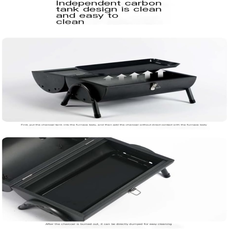 Portable Foldable BBQ Braai Grill – Compact Charcoal Barbecue for Picnics, Camping & Patios (35x27 cm)