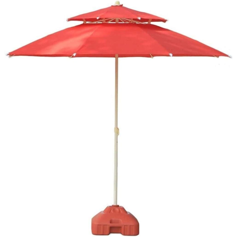 Garden Parasol Deluxe Double Top Patio Umbrella – 2.8m Outdoor Sun Shade, UV-Resistant, Windproof & Waterproof for Garden, Beach, Balcony & Pool