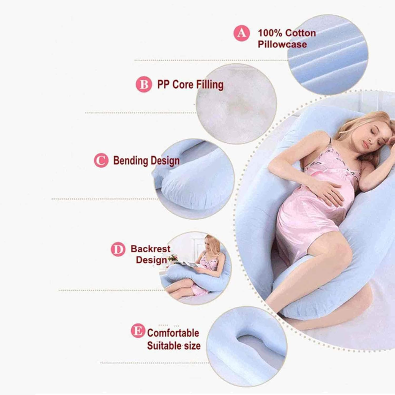 51'' U-Shaped Pregnancy Pillow - Ultimate Comfort & Support for Maternity Needs