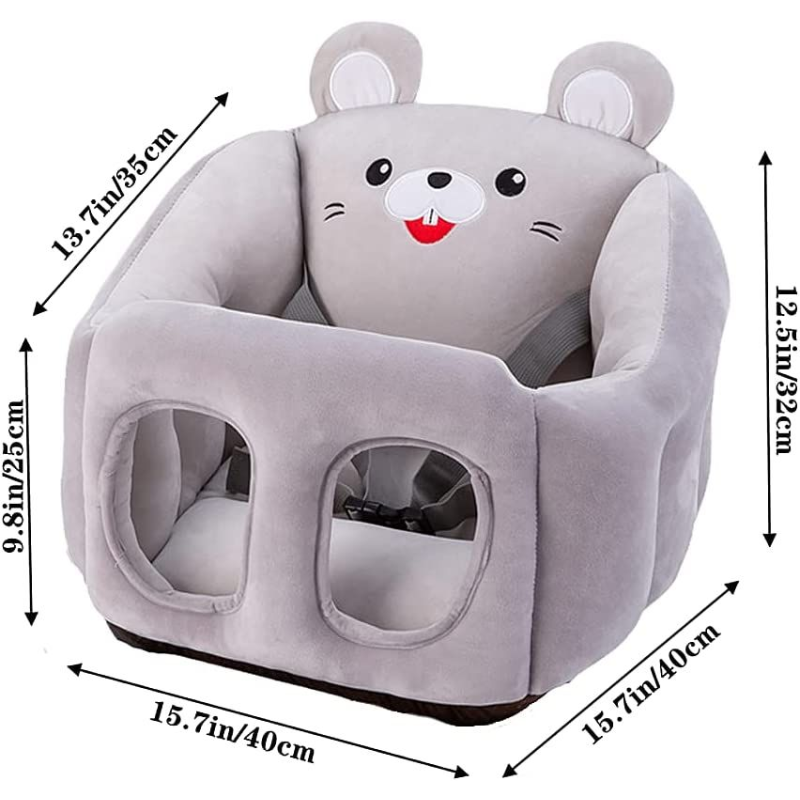 Cute Plush Baby Sofa Support Chair – Cartoon Animal Infant Seat with 360° Back Support & Safety Straps