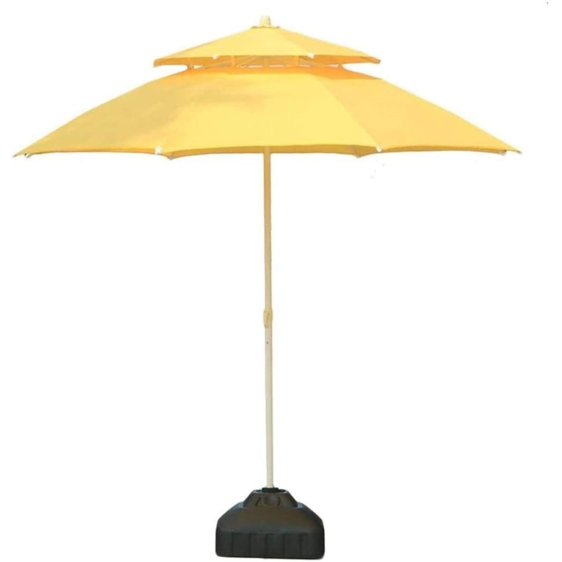 Garden Parasol Deluxe Double Top Patio Umbrella – 2.8m Outdoor Sun Shade, UV-Resistant, Windproof & Waterproof for Garden, Beach, Balcony & Pool