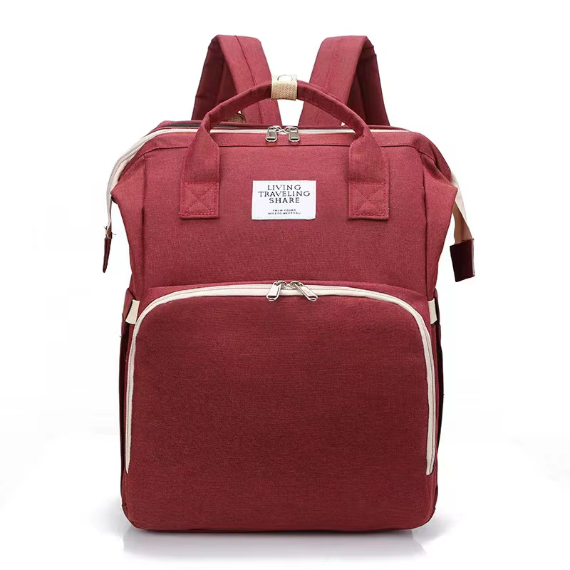 Crib Nappy Travel Foldable Waterproof Backpack Maternity Diaper Bag with Bassinet