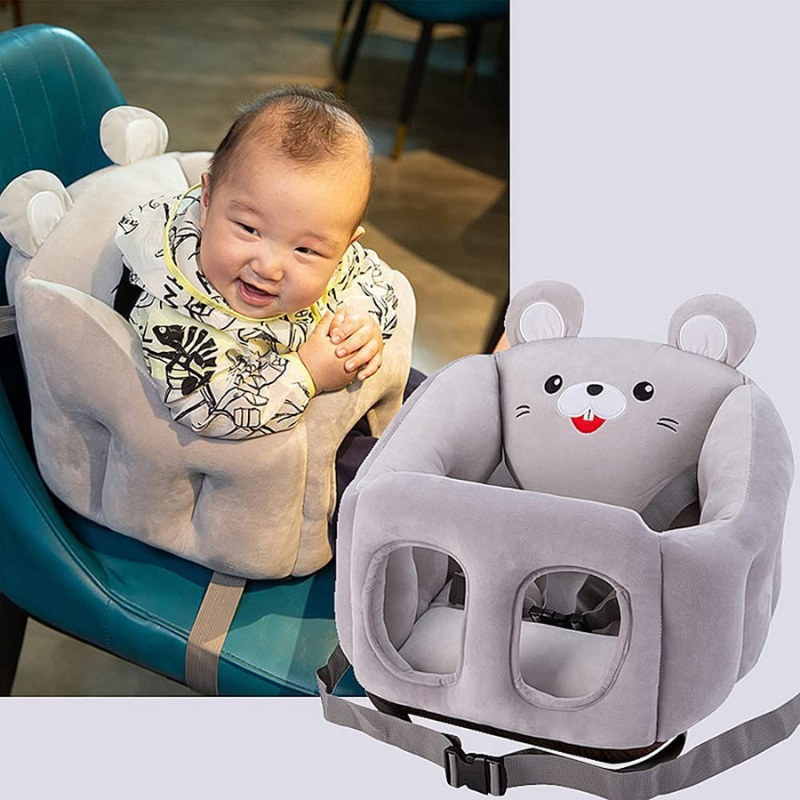 Cute Plush Baby Sofa Support Chair – Cartoon Animal Infant Seat with 360° Back Support & Safety Straps