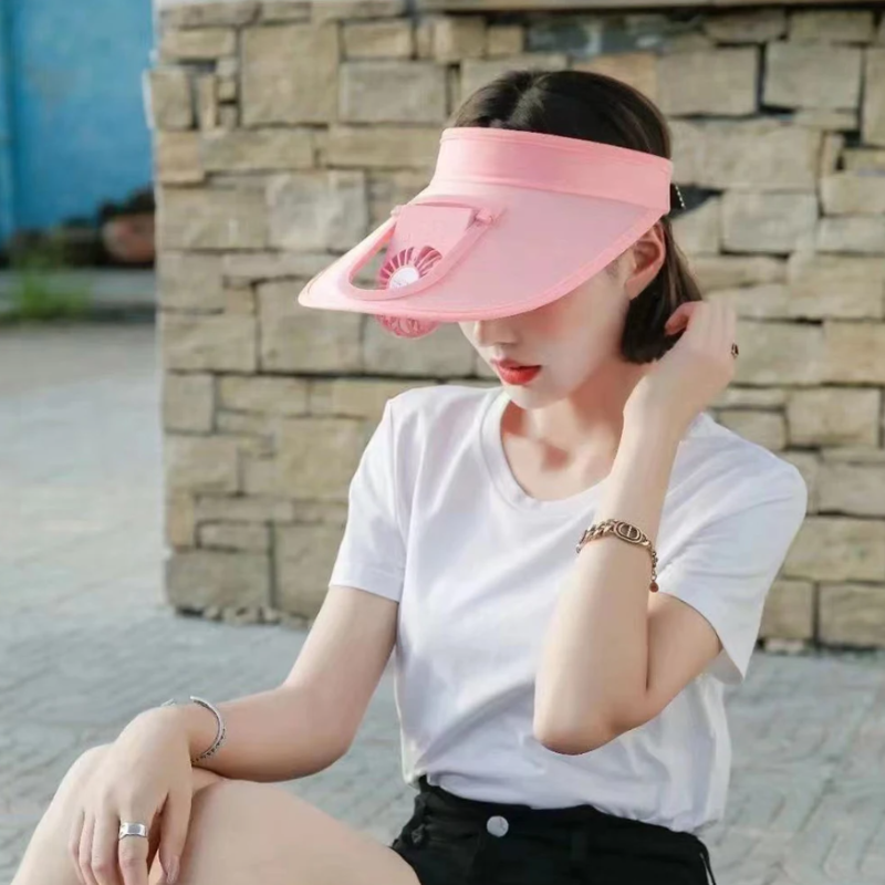 Breathable USB Rechargeable Summer Fan Cooling Cap – Stay Cool & Sun-Protected