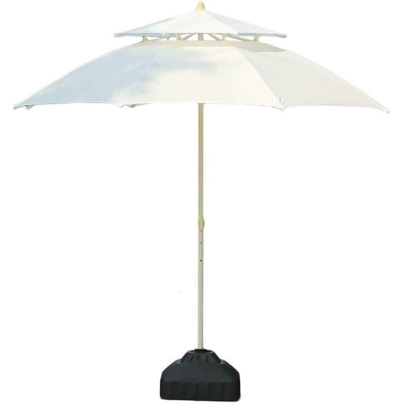 Garden Parasol Deluxe Double Top Patio Umbrella – 2.8m Outdoor Sun Shade, UV-Resistant, Windproof & Waterproof for Garden, Beach, Balcony & Pool