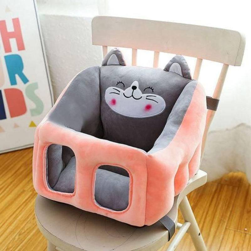 Cute Plush Baby Sofa Support Chair – Cartoon Animal Infant Seat with 360° Back Support & Safety Straps