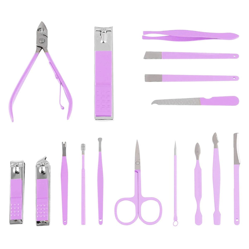 16-Piece Manicure & Pedicure Nail Clipper Set with Travel Case – Professional Grooming Kit