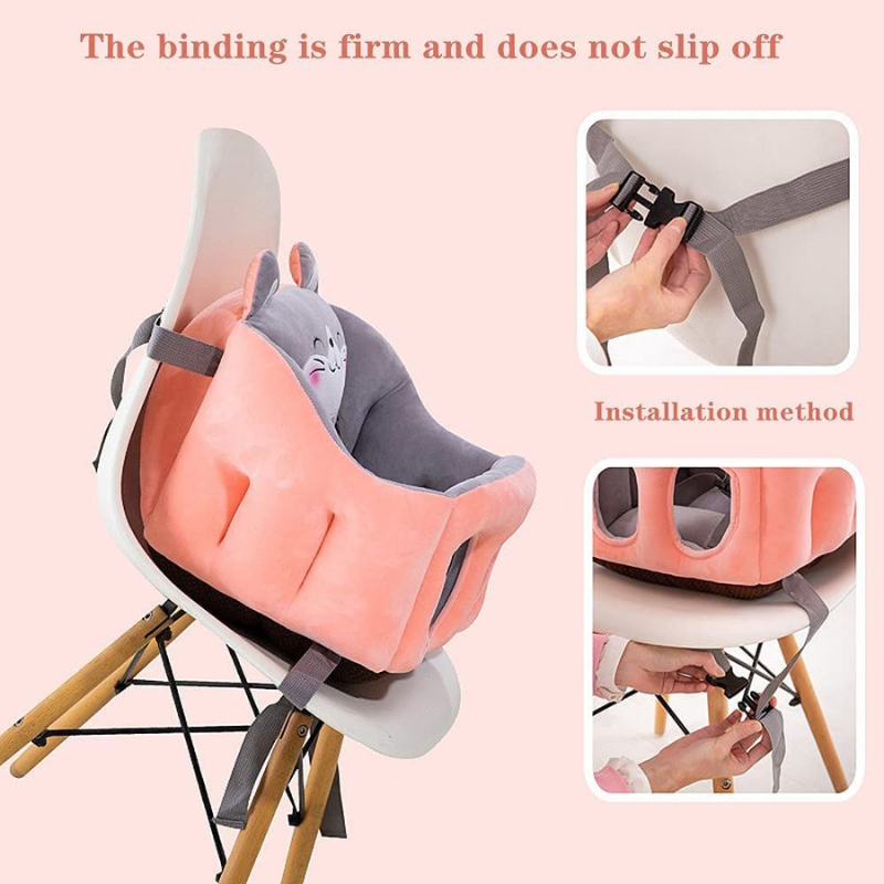 Cute Plush Baby Sofa Support Chair – Cartoon Animal Infant Seat with 360° Back Support & Safety Straps