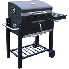 Portable Barbecue Charcoal Grill - Multifunctional Smoker with Adjustable Temperature, Wheels, and Handles for Outdoor Cooking