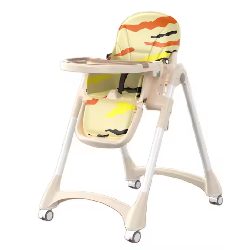 Adjustable Rolling High Chair for Babies & Toddlers – Multi-Function Baby Feeding Chair with Tray