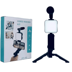 Portable Cellphone Video Manufacturing Kit with Microphone – Perfect for Live Streaming and Vlogging