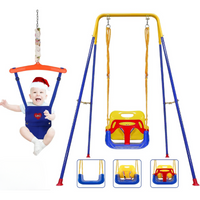 3-in-1 Toddler Swing Set and Baby Jumper with Foldable Metal Frame – Indoor & Outdoor Play