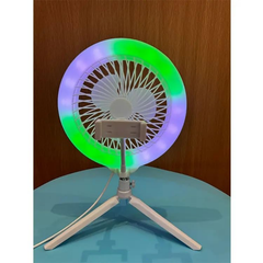 10-Inch RGB Ring Light with Cooling Fan & Tripod – Adjustable 3000K-7000K Makeup Studio LED Lamp with Remote | Foldable & Portable Design