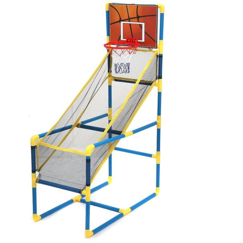 Kids Basketball Arcade Game Set – Adjustable Indoor & Outdoor Portable Basketball Hoop with Ball & Pump