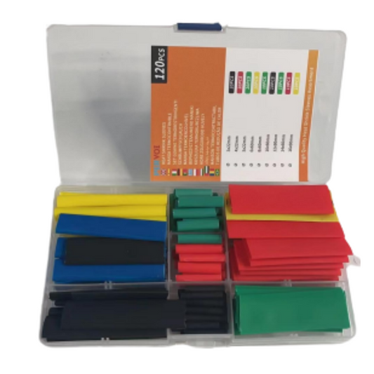 120-Piece Adhesive Multi-Size Wire Insulation Heat Shrink Tubing Kit