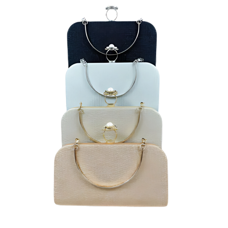 Elegant Textured Evening Clutch Bag – Luxe Handle Clasp | 4 Classic Colors