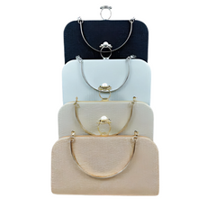 Elegant Textured Evening Clutch Bag – Luxe Handle Clasp | 4 Classic Colors