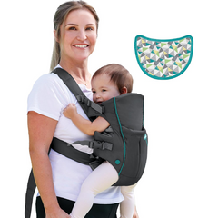 Swift Classic Baby Carrier with Pocket – 2-Way Carry, Adjustable Straps & Wonder Bib – Grey