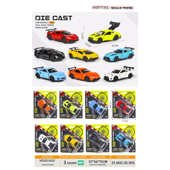 🚗 Die-Cast Metal Car Model Set – 1:64 Pull-Back Racing Cars with Openable Doors (3+ Years)