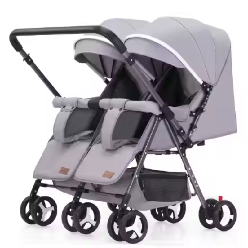 New Design Twin Baby Stroller – Easy Fold, 4-Wheel Suspension, Reclining Seats | Durable & Safe