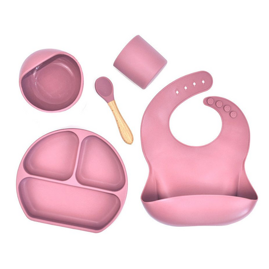 5 Pieces Silicone Baby Feeding Set – Safe, Durable, and Convenient for Every Mealtime