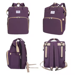 Crib Nappy Travel Foldable Waterproof Backpack Maternity Diaper Bag with Bassinet
