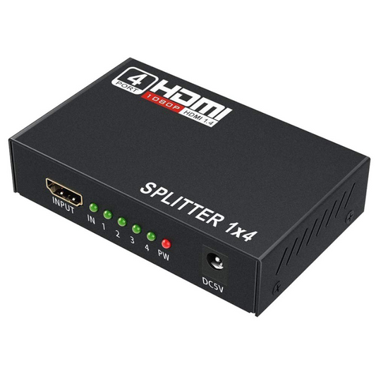 1 in 4 Out HDMI Splitter Adapter - Supports 4Kx2K, 3D, 1080P