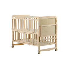 Wooden Baby Cot with Cute Dinosaur Print – Multi-Functional & Adjustable