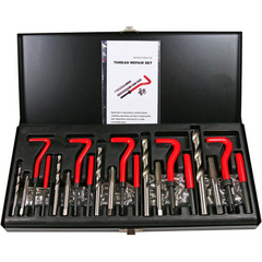 131pc Thread Repair Kit – Metric M5 M6 M8 M10 M12 | Rethread & Stripped Thread Recoil Tool Set in Steel Case