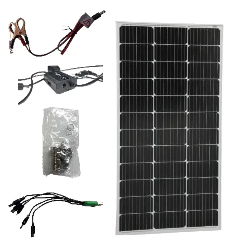 Q-V10 8W Multifunction Solar Panel Charger | Portable 12V/6V Battery & USB Device Charging for Camping & Outdoors