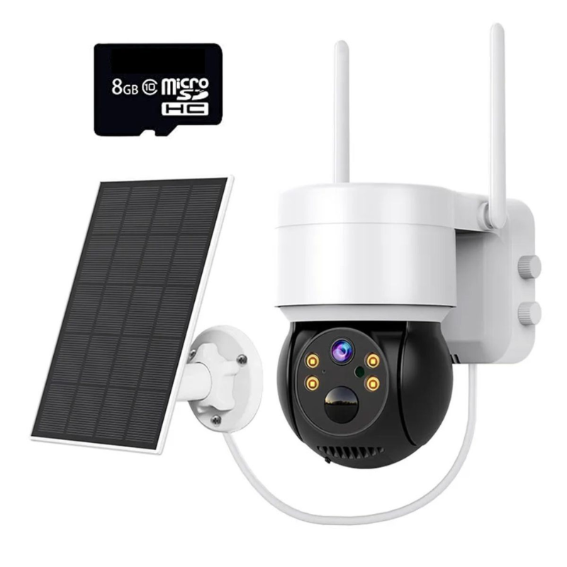 Wireless 5MP Solar Security Camera with Night Vision, Motion Detection & 8GB SD Card – IP66 Waterproof Surveillance System
