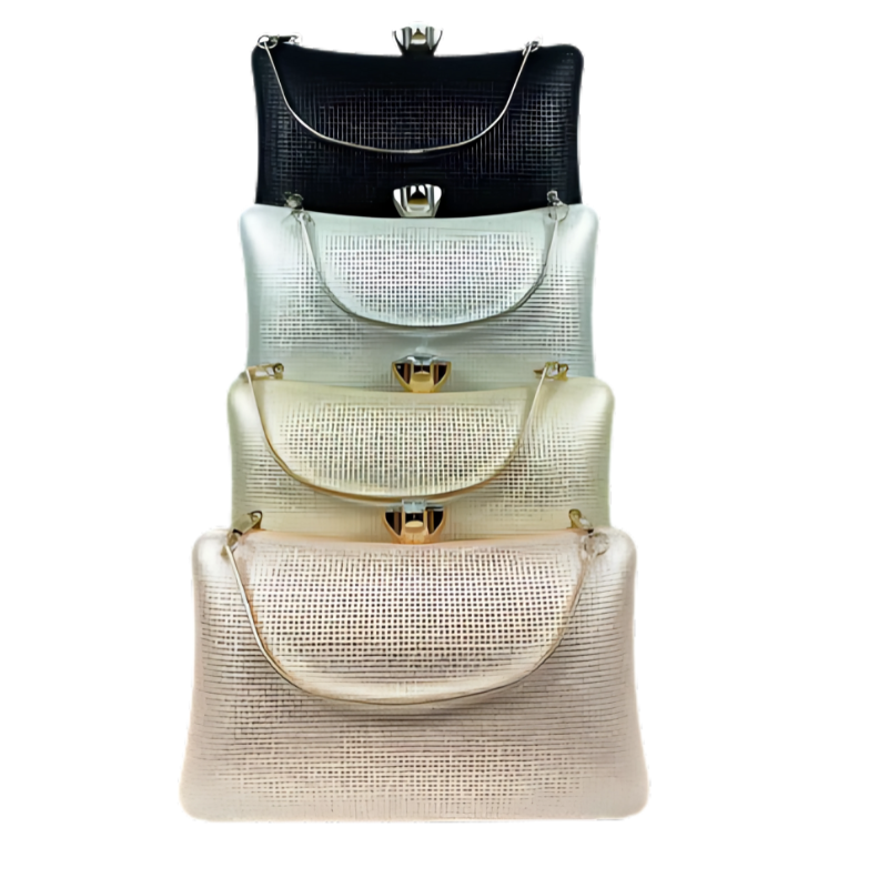 Elegant Textured Evening Clutch Bag – Luxe Handle Clasp | 4 Classic Colors