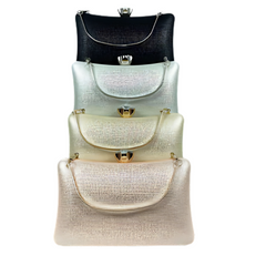 Elegant Textured Evening Clutch Bag – Luxe Handle Clasp | 4 Classic Colors
