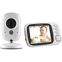 3.2 Inch LCD Screen Digital Wireless Video Baby Monitor with Two-Way Talk, Temperature Monitoring, Lullabies, and Night Vision