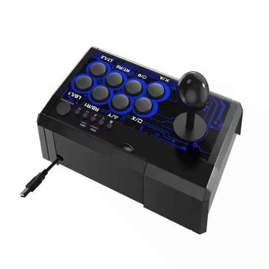 7-in-1 Arcade Fighting Stick Gamepad for PS4, Xbox, Switch, PC (TP4-1886) – Wired Joystick with Turbo, Programmable Buttons & 2-Player Support