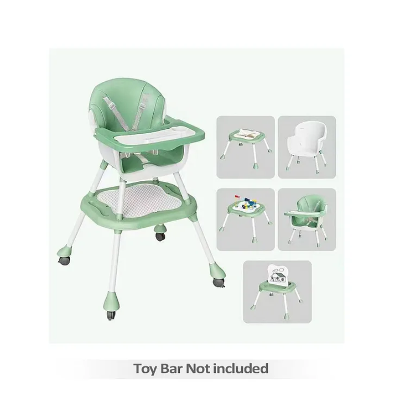 5-in-1 Baby High Chair | Convertible High Chair & Booster Seat | Study Table & Game Table