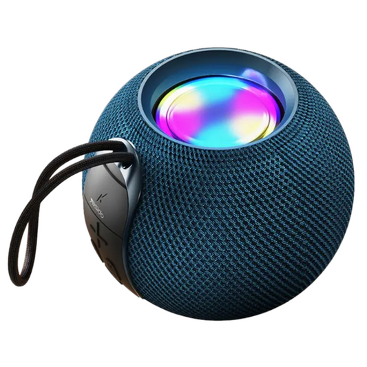 YSW13 Fabric LED Colourful Wireless Speaker - Blue | 360° Surround Sound, RGB Lighting & Bluetooth 5.1