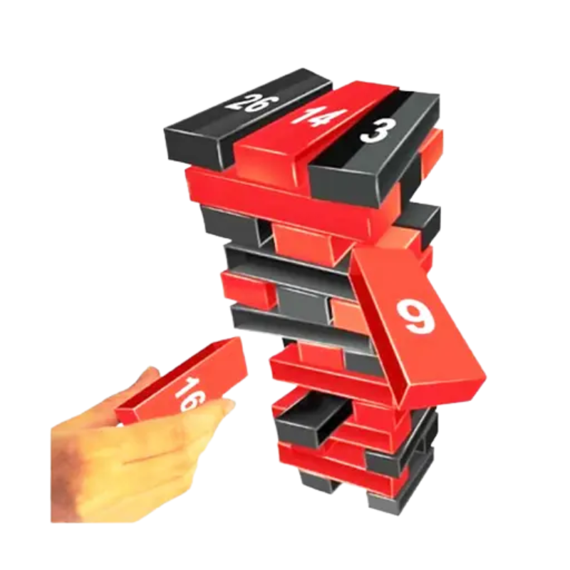 Unique Jenga Casino Theme Board Game Set – Fun Party Game for Kids & Adults | Multicolor Bricks & Blocks