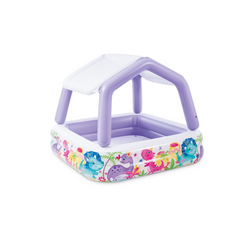 Kids Activity Pool House with Sunshade – Inflatable Play Pool for Outdoor Summer Fun