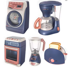 Simulation Kitchen Appliance Set – Pretend Play Home Kitchen Toys for Kids (Washing Machine, Bread Maker, Oven & More)