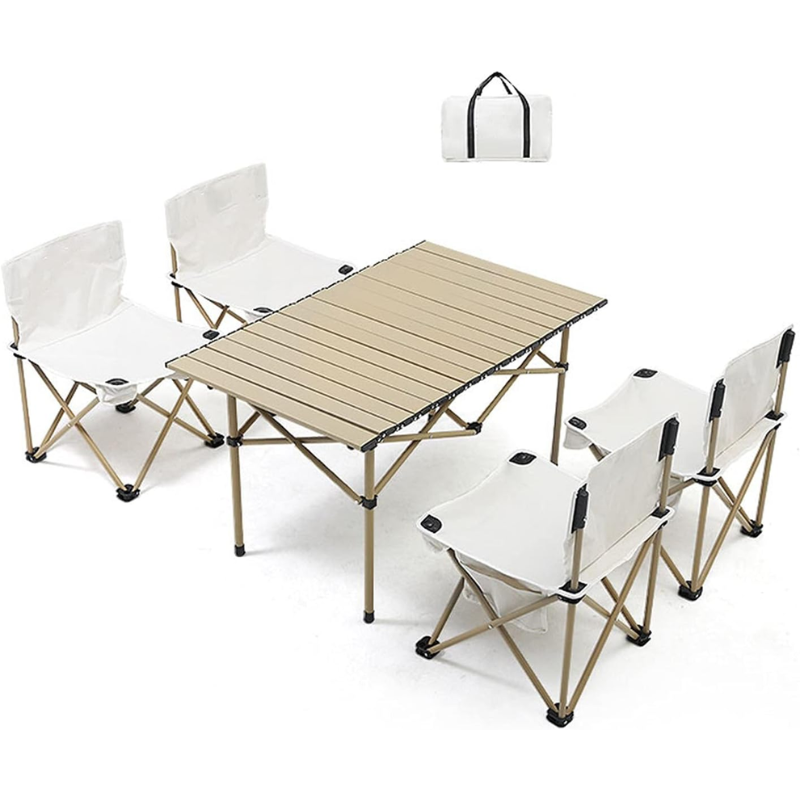 Folding Camping Table and Chair Set – Lightweight, Portable, Durable (4-in-1 Set, 36x36x31cm)