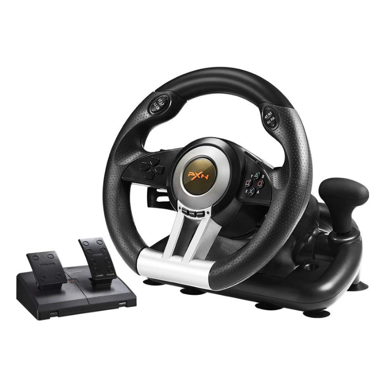 🕹️ Gaming Steering Wheel 270°-900° with Pedals & Gear Shifter – Compatible with PC, PS4, Xbox One & More