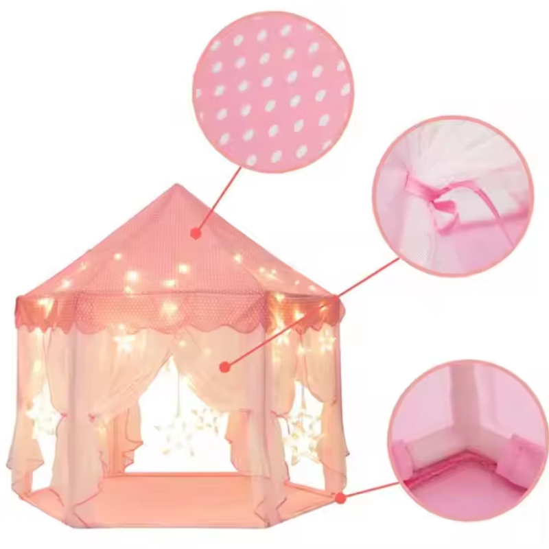 Princess Tent Girls Large Play House Kids Castle Play Tent with Star Lights – Indoor & Outdoor Fun for Children