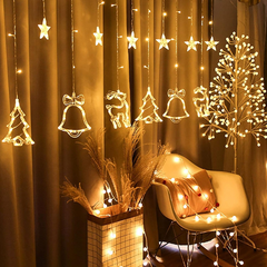 Christmas Curtain String Lights – 138 LED Warm White Window Fairy Lights with Remote & 8 Modes