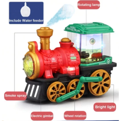 Spray Train – Multicolour Remote Control Electric Train Toy with Steam Mist, Lights & Sound (Rechargeable, Ages 3+)